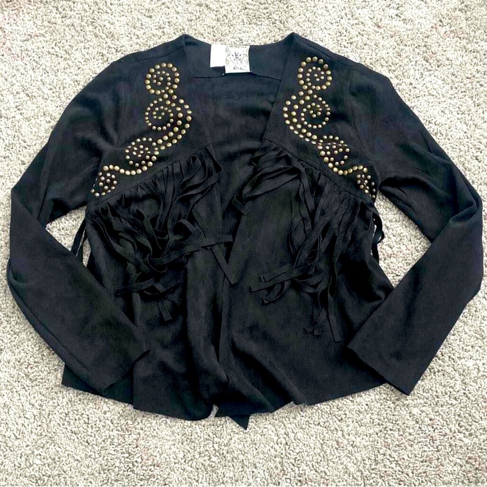Faux Suede Fringe Jacket
